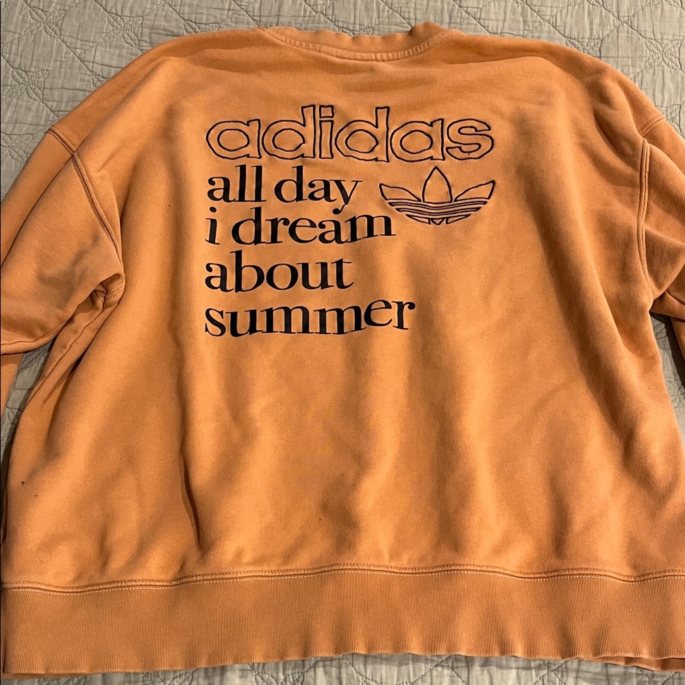 Vintage ADIDAS Rust Crewneck Sweatshirt “All Day I Dream About Summer” - Picture 4 of 12